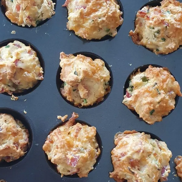 Ham Cheese and Chive Bites